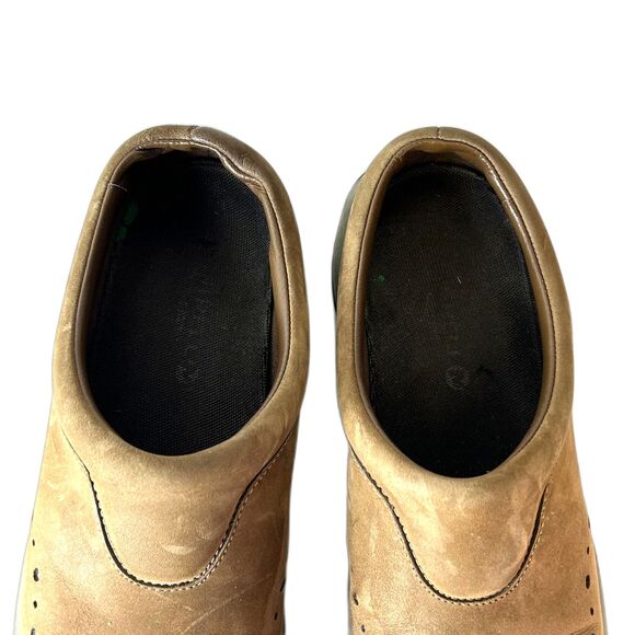 Merrell Dark Earth Brown Nubuck Leather Performance Comfort Clogs Size 9.5 - Picture 5 of 12